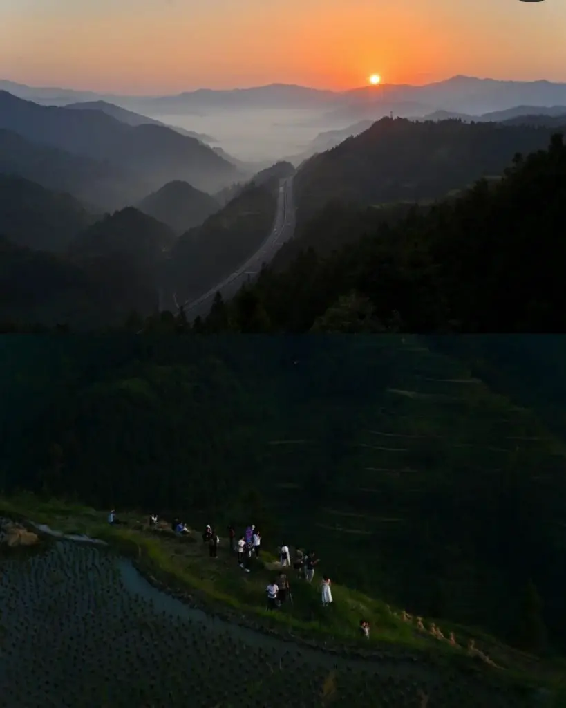 tang an sunrise and sunset place in China