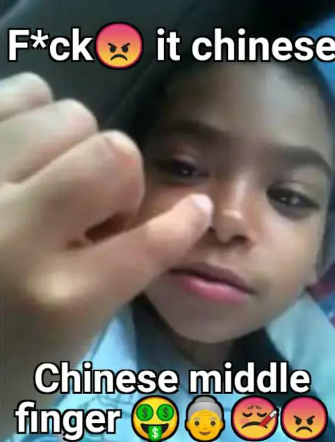 Chinese middle finger