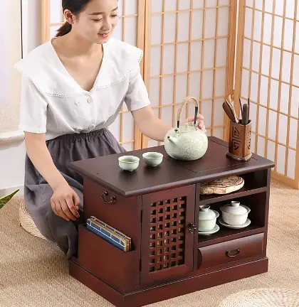 small wood chinese tea table